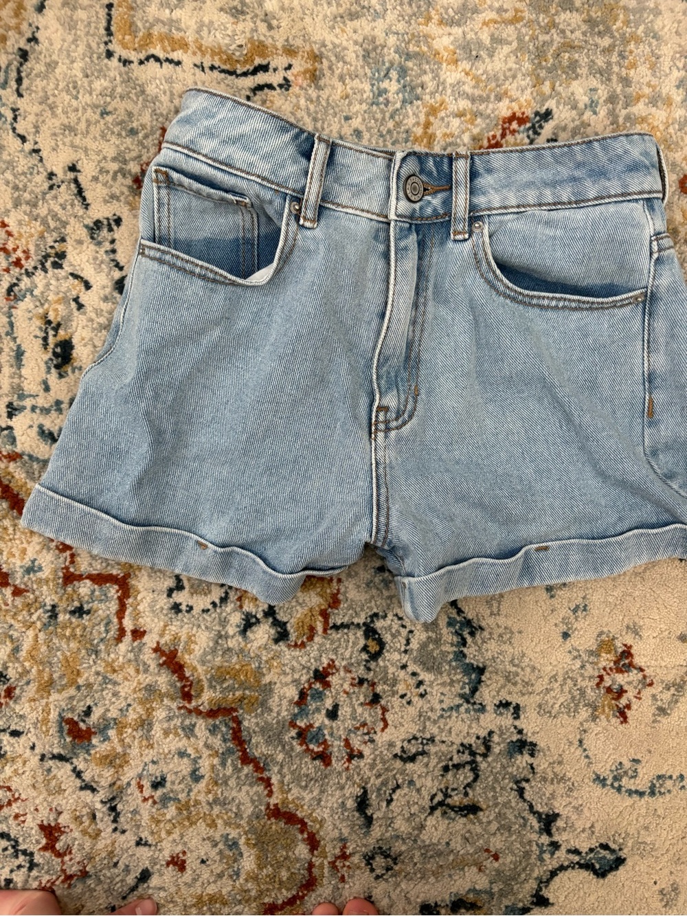 PacSun Light Blue Denim Rolled-Hem Jean Shorts